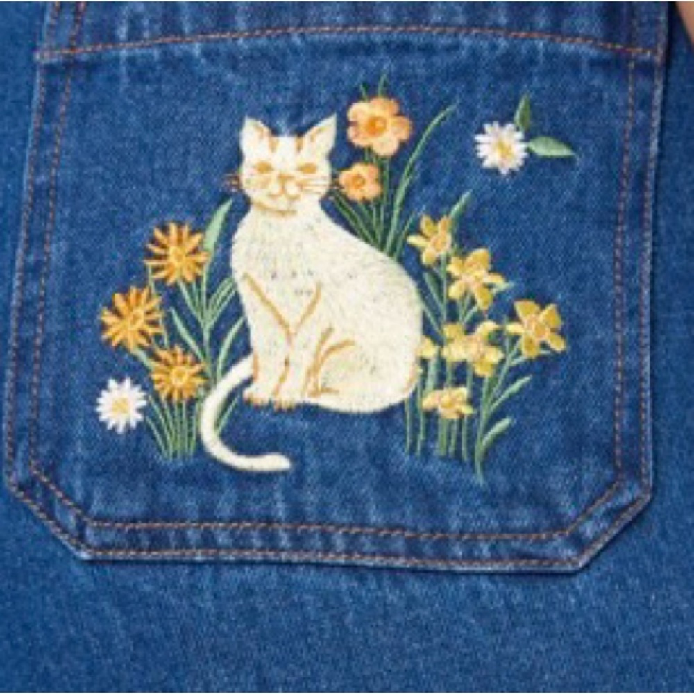 Princess Highway Cat Embroidered Jeans Size 16 AUS